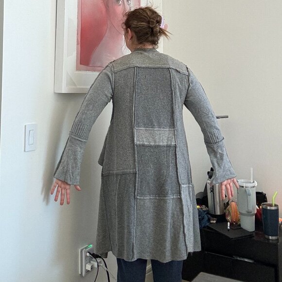 Patchwork grey cashmere duster - Picture 1 of 9